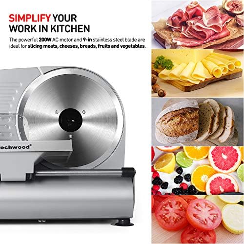 Techwood Electric Meat Slicer with Adjustable Blade