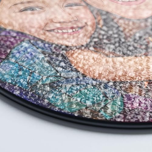 LOVELYPOD Personalized Grandma Stained Glass Sun Catcher, Photo Family Portrait Faux Window Hanging Ornament, Custom Photo Gift, Grandma Gifts, for Mom, Christmas Ornament - Image 4