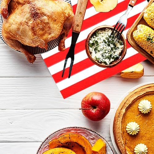 Bundled Up for Perfect Parties - 25 Pcs Red White Striped Party Supplies Set