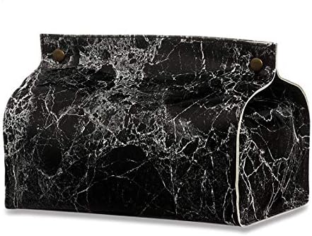 NEWCES Tissue Box with Marble Pattern Leather Cover