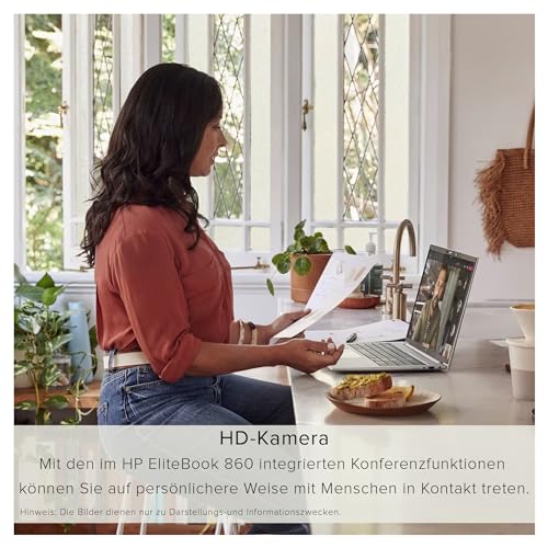 HP Elitebook 860 G10 Laptop, 16" WUXGA IPS Display, 12th Gen Intel Core i5-1335U, 64 GB DDR5 RAM, 4 TB PCIe SSD, Intel Iris Xe, Fingerprint Reader, QWERTZ Tastatur, Windows 11 Pro, Silber – Bild 3