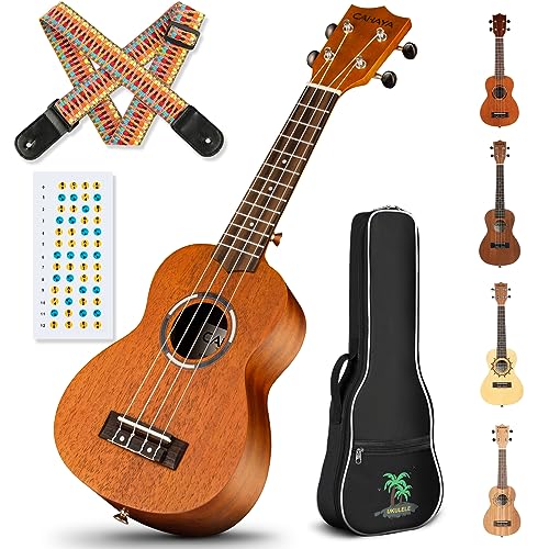 CAHAYA Ensemble de ukulélé soprano de 21 pouces : ukulélé à 4 cordes en acajou avec sac, sangle et autocollants – Convient pour les débutants, les enfants, les adultes CY0335 - Les Beatles, Paul McCartney, John Lennon, RIngo Starr, George Harrison CAHAYA Ensemble de ukulélé soprano de 21 pouces : ukulélé à 4 cordes en acajou avec sac, sangle et autocollants - Convient pour les débutants, les enfants, les adultes CY0335