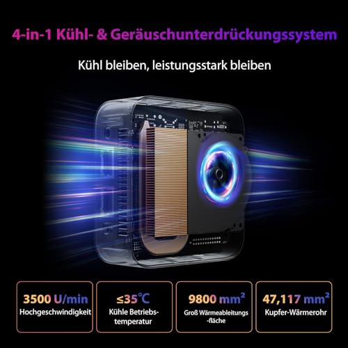 Blackview MP80 Mini PC 16GB LPDDR5 RAM 512GB M.2 SSD, Intel 12 Gen Alder Lake N95(bis zu 3,4GHz) Mini Computer, 4K UHD Desktop PC, DREI HDMI, Gigabit Ethernet, 5G WiFi, BT, für Business/Heimkino – Bild 4