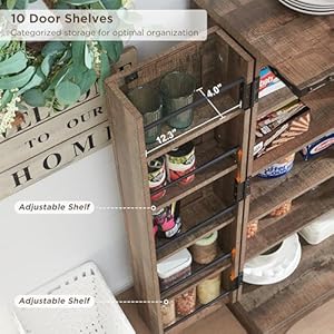 47" Kitchen Pantry, Farmhouse Storage Cabinet with Barn Doors, Organizer and Adjustable Shelves, Rustic Wood Cupboard for Kitchen, Dining Room, Bathroom and Hallway, Rustic Brown 47 Kitchen Pantry Farmhouse Storage Cabinet with Barn Doors Organizer and Adjustable Shelves Rustic Wood Cupboard for Kitchen Dining Room Bathroom and Hallway Rustic Brown