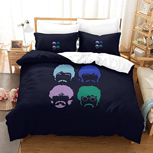 The Beatles Ensemble De Housse De Couette,Rock ‘n’ Roll Housse De Couette 3D Groupe de Rock Housse De Couette Décorative Roi(220x240cm) - Les Beatles, Paul McCartney, John Lennon, RIngo Starr, George Harrison The Beatles Ensemble De Housse De Couette,Rock 'n' Roll Housse De Couette 3D Groupe de Rock Housse De Couette Décorative Roi(220x240cm)