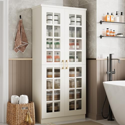 Tribesigns-71-Tall-Storage-Cabinet-with-Doors-Kitchen-Pantry-Cabinet-with-Adjustable-Shelves-Kitchen-Cupboard-Food-Pantry-Floor-Storage-Cabinet-for-Living-Room-Bathroom-Office-White Tribesigns 71 Tall Storage Cabinet with Doors Kitchen Pantry Cabinet with Adjustable Shelves Kitchen Cupboard Food Pantry Floor Storage Cabinet for Living Room Bathroom Office White