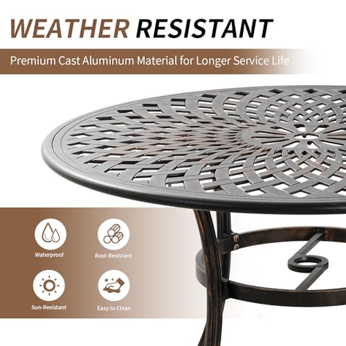 5pieceoutdoorpatiodiningsetallweathercastaluminumtableandchairssetof4bistrosetoutdoorwithumbrellaholeforgardenporch Urban Country Home Decor 5 piece outdoor patio dining set all weather cast aluminum table and chairs set of 4 bistro set outdoor with umbrella hole for garden porch urban country home decor