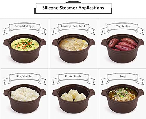 Microwave Silicone Food Steamer with Handle Lid