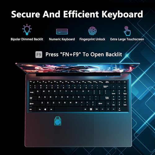 NIAKUN 16 Zoll Laptop, Notebook RAM 16GB+SSD 1TB, Prozessor N95 Notebook (bis zu 3.4Ghz) Full HD 1920x1200P, Laptop Computer Tastatur mit Hintergrundbeleuchtung, USB 3.0, 6000mAh, HDMI – Bild 5