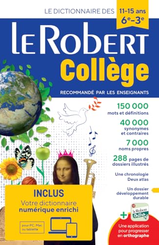 Dictionnaire Le Robert collège et son dictionnaire en ligne - 11/15 ans - 6e-5e-4e-3e