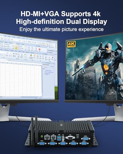 VENOEN Mini Industrie Computer i7 WIN11, Mini-PC Lüfterlos Core i7 8550U, 6X RS232 COM, Dual Band Wi-fi, 2X 2.5Gbe Industrie PC 32GB RAM 512B SSD, HD/VGA, Lüfterlose Industrie PC 12V – Bild 7