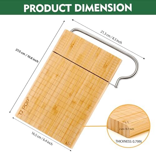 Bamboo Cheese Slicer Eco-Friendly Durable 10x8 inch