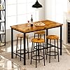 AWQM Bar Table and Chairs Set Industrial Counter Height Pub Table with 4 Chairs Bar Table Set 5 Pieces Dining Table Set Home Kitchen Breakfast Table Rustic Brown