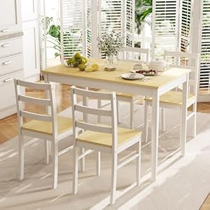 Nafortkitchentablesetfor4solidwooddiningtableandchairssetof4farmhousedinnertablesetwrubberwoodlegsmidcenturymoderndinettesetforkitchendiningroom Urban Country Home Decor Nafort kitchen table set for 4 solid wood dining table and chairs set of 4 farmhouse dinner table set wrubber wood legs mid century modern dinette set for kitchen dining room urban country home decor