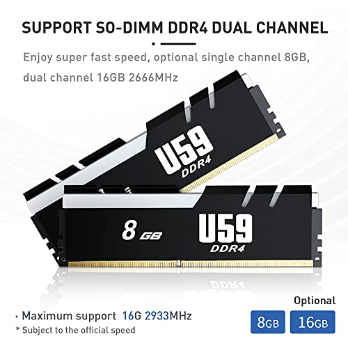 Beelink Intel Mini PC, U59 mit N5105 Prozessor, 16GB DDR4 500GB SSD, Unterstützung Dual Display 4K, Dual LAN, WiFi5, Mini Desktop Computer Wi11 Pro – Bild 6