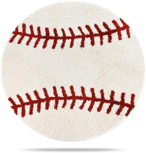 Cool Baseball Rug for Men 36 Inch Non-Slip Area Rug