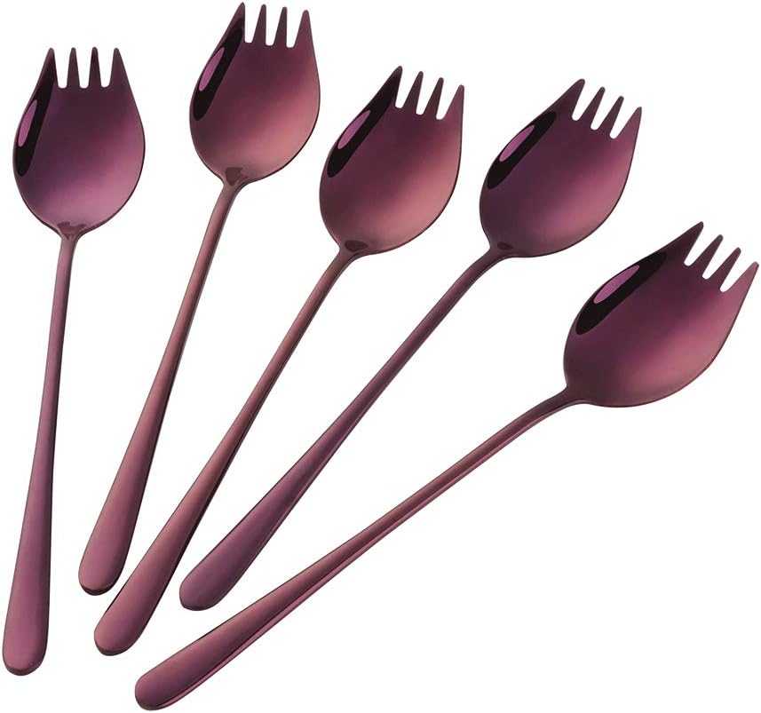 Buyer Star Purple Sporks 5-Piece Stainless Steel Spoons Forks