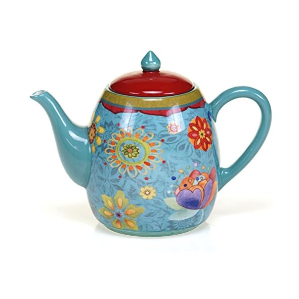   Certified-International-Tea-Pot-Ceramic-Blue-Tunisian-Sunset-Collection-40-Ounces