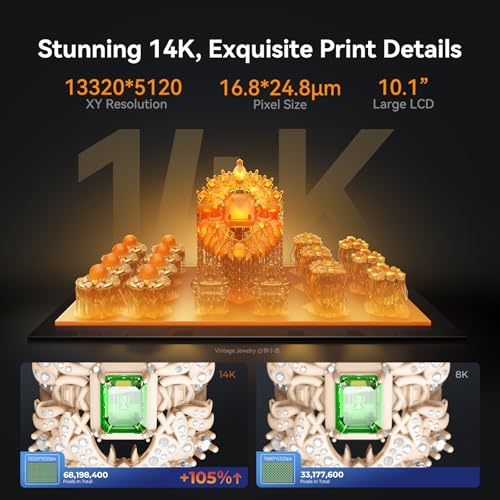Creality Resin 3D Drucker Halot Mage S 14K, mit 10,1 "HD LCD MSLA Mono, 4X Hochgeschwindigkeitsdruck für 150mm/h Geschwindigkeit, UV-Harz-Fotohärtungsdrucker, große Druckgröße 8,78 x 4,96 x 9,06 Zoll – Bild 3