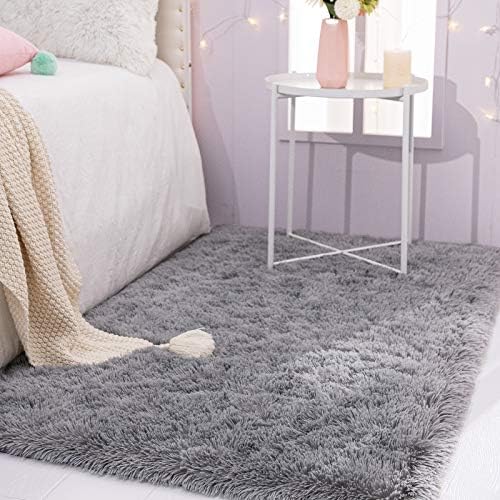 TWINNIS Super Soft Shaggy Rugs 3x5 Feet Grey