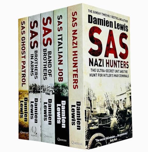 Damien Lewis SAS Collection 5 Books Set (Nazi Hunters, Italian Job, Band of Brothers, Band of Brothers, Brothers in Arms, Ghost Patrol)