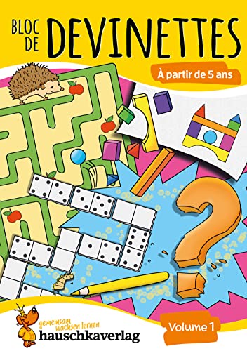 Bloc de casse-têtes et livre activite 5 ans - Tome 1 : Des énigmes colorées pour la maternelle - cahier activite 5 ans labyrinthe, sudoku, etc pour ... et la pensée logique: Livres de devinettes