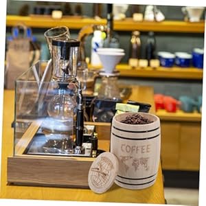 Small Wooden Barrel Kitchen Countertop Sugar Coffee Containers With Airtight Lid Rustic Farmhouse Decor For Coffee Beans Tea Coffee Grounds Storage