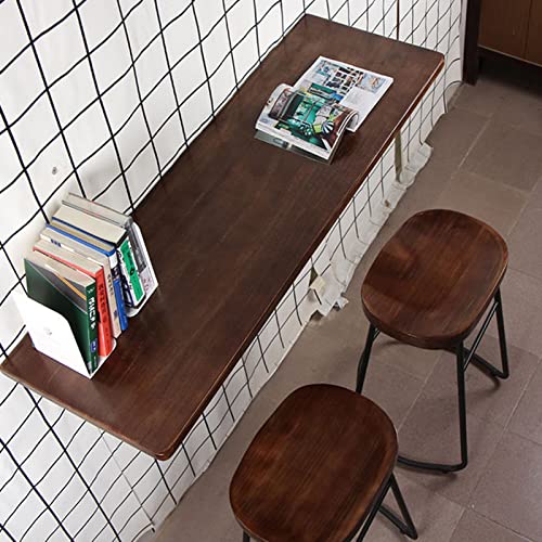 LAMEDOAT An der Wand montierter Klappschreibtisch, schwebender Klapptisch, montierter Schreibtisch für kleine Räume, platzsparender Hängetisch aus Holz für Schlafzimmer und Küche (Farbe: Natur, Größe – Bild 4