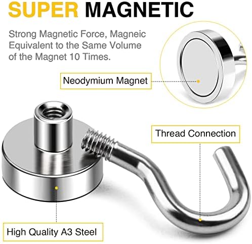 DIYMAG Magnetic HooksStrong Durable and Reliable for Classroom Fridge Office and everywhere
