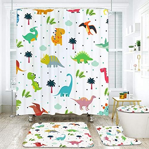 Ikfashoni 4Pcs Cartoon Dinosaur Bath Set