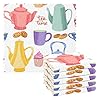 Boccsty Cups Mugs Teapots Kitchen Towels 6 PCS Cookies Cupcakes Hand Bath Towel Dish Towels Tea Bar Towels for Bathroom Farmhouse Housewarming Tabletop Home