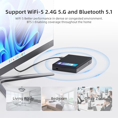 MeLE Quieter3C Lüfterloser Mini PC Windows 11 Pro Celeron N5105 Desktop Mini Computer 8GB 256GB 4K HDR HDMI Industrielles PC Entsperrtes Volle Funktion USB-C WiFi 5 – Bild 5