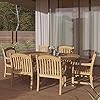 Amazonia Teak Extendable Oval Newcastle Patio Dining Set 7 Piece Brown