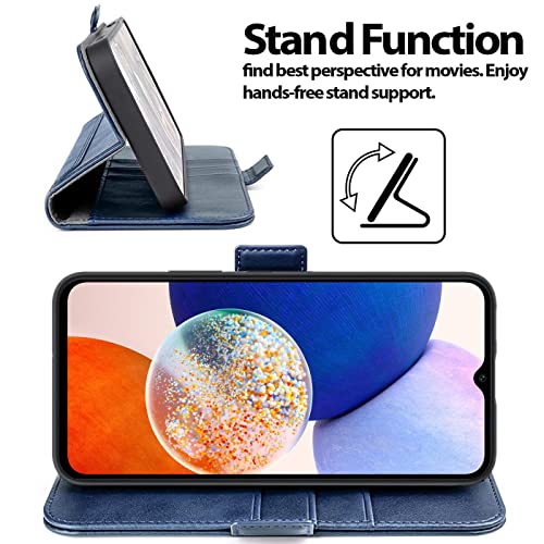 Verco Handyhülle für Samsung Galaxy A14 5G, 6,8 Zoll Premium Klapphülle Handy Flip Case für Samsung A14 5G Hülle Book Case Tasche, Blau – Bild 3
