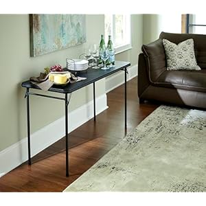 COSCO 20 x 48 Vinyl Top Folding Table Black