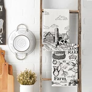   Artoid-Mode-Tractor-Milk-Farm-Kitchen-Towels-Dish-Towels-18x26-Inch-Seasonal-Cow-House-Fall-Decoration-Hand-Towels-Set-of-2