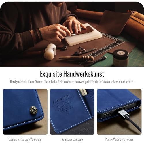 XYGLOW Handyhülle für Xiaomi Redmi Note 13 Pro 5G Hülle Klappbar Premium PU Lederhülle Klapphülle【RFID Schutz】Kartenfach Standfunktion Schutzhülle für Redmi Note 13 Pro 5G Flip Case Tasche Cover,Blau – Bild 7