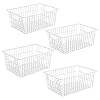 iPEGTOP Wire Storage Freezer Baskets Set of 4 Large 154 Farmhouse Organizer Storage Bins Fridge Basket Rack with Handles for Kitchen Cabinets Pantry Office Bathroom Organization White