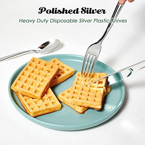 Premium 300-Pack Disposable Silver Plastic Forks