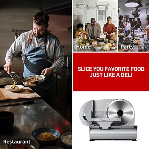 Techwood Electric Meat Slicer with Adjustable Blade