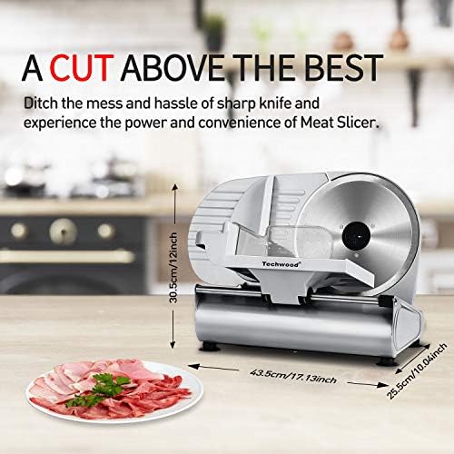Techwood Electric Meat Slicer with Adjustable Blade
