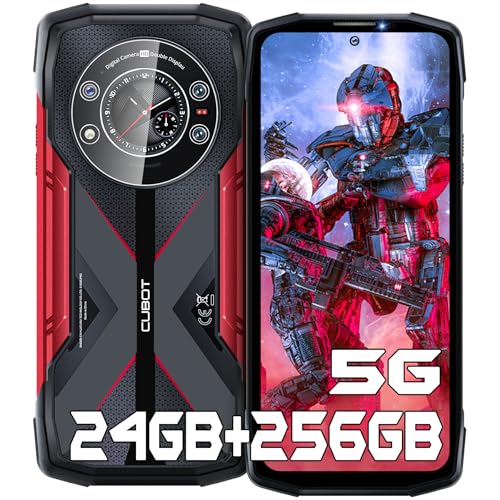 CUBOT Kingkong Star(2023) 5G Outdoor Smartphone Android 13, 24GB+256GB/1TB, 10600mAh(33W), 6.78" FHD+1.09" Zurück Dsiplay Outdoor Handy Ohne Vertrag, 100MP+24MP Nachtsicht, IP68/NFC/3 Slots, Rot