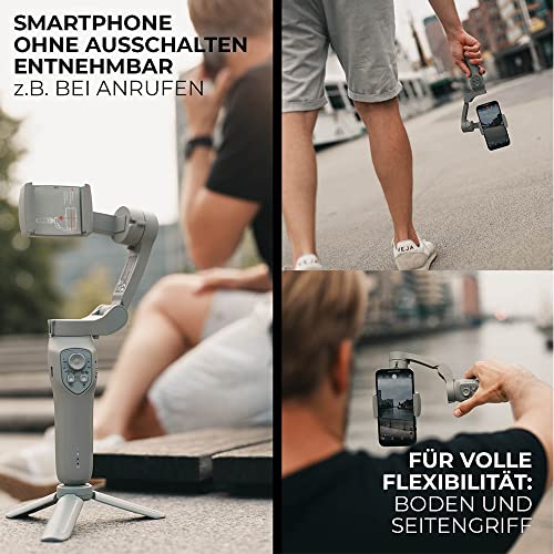 Rollei Steady Butler Mobil 3 SE Gimbal Smartphone 3 Achsen, Handy Stabilisator für Videos Leichter 280g mit App Steuerung Kompatibel mit iPhone und Android, Gimbal-Smartphone-Handy-Stabilisator-Video – Bild 5