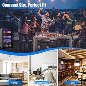   COSTWAY-Beverage-Refrigerator-32-Cubic-Foot-Capacity-120-Can-Beverage-Cooler-with-LED-Light-Adjustable-Thermostat-Removable-Shelves-Perfect-for-Soda-Beer-or-Wine-Small-Drink-Dispenser-Machine