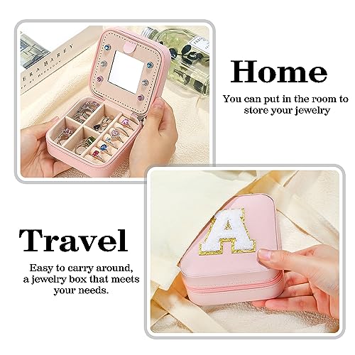 Parima Gifts for Women - Personalized Gift for Women, Birthday Gift for Woman, Travel Gifts, Small Gifts, Cute Travel Jewelry Cases Small Jewelry Box | Letter K, Pink - Image 8