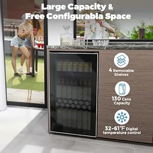   Kndko-Beverage-Refrigerator-Cooler-130-Can-Mini-Fridge-with-Adjustable-Shelves-Glass-Door-Digital-Temperature-Control-LED-Lighting-Energy-Efficient-for-Home-Office-Bar-32-CuFt-Black