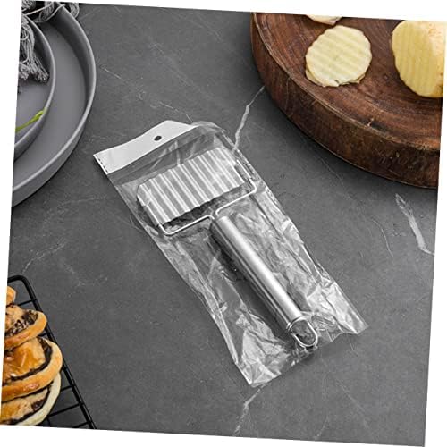 Ergonomic Stainless Steel Potato Slicer - 2 Piece Wave Chopper Carrot Crinkle Cutter