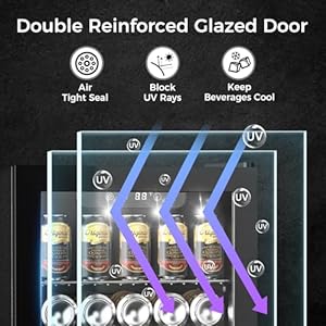 Kndko Mini Beverage Refrigerator - 48 Can Mini Fridge with Digital Temperature Control, LED Light, Reversible Door, Perfect for Home, Office, Bar, and Game Room - 1.3 Cu.Ft, Black Kndko Mini Beverage Refrigerator 48 Can Mini Fridge with Digital Temperature Control LED Light Reversible Door Perfect for Home Office Bar and Game Room 13 CuFt Black