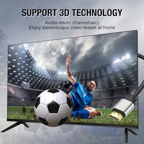 grofyllaa 4K Hdmi Kabel 30M, High Speed Hdmi 2.0 Kabel 4K@60Hz 2K@120Hz, vergoldeter Stecker 3D ARC HDCP 2.2 &2.3 für HDTV/Blu Ray Wiedergabe/Projektoren/Laptops/PS4/PS5(Silber) – Bild 4