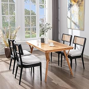 Zhenghaorattandiningchairssetof6farmhousediningroomchairswithcanebackfrenchcountryaccentchairupholsteredwoodchairsforkitchenrestaurantblack  Urban Country Home Decor Zhenghao rattan dining chairs set of 6 farmhouse dining room chairs with cane back french country accent chair upholstered wood chairs for kitchenrestaurant black  urban country home decor
